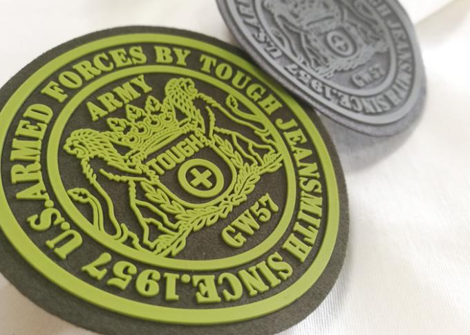 2mm Thickness Rubber Name Labels Police Pvc Patch , Custom 3d Rubber Patches