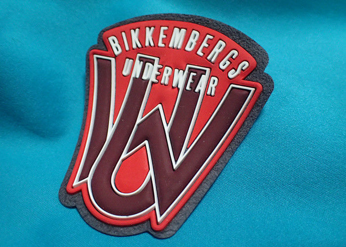 Custom Logo Embossed Self Adhesive Clothing Patches , Silicone Garment