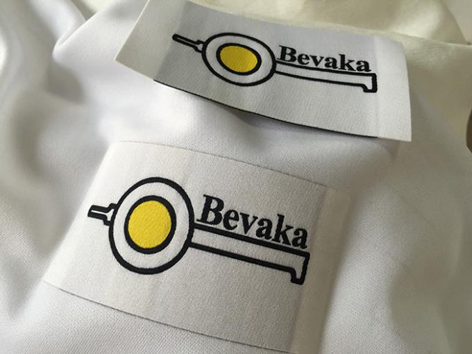 Heat Cut Woven Iron On Garment Labels With Glue Back , Custom Name ...