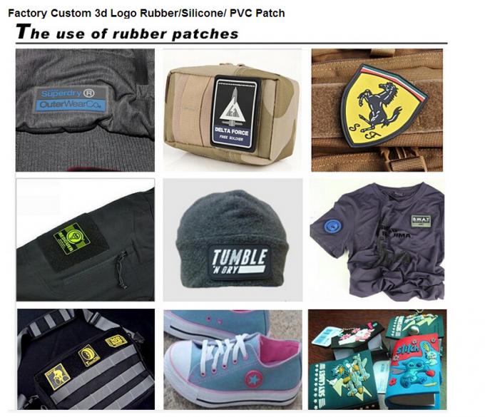 Fashion Custom Clothing Patches For Clothing , 3d Pvc Silicone Rubber