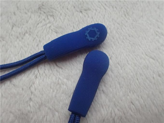 Radian Blue Rubber Zipper Puller With Anti Slip Dots Smooth And Durable