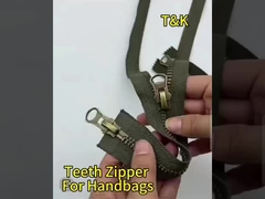 Open End Brass Metal Teeth Zipper With Shiny Gold Color For Home Textile