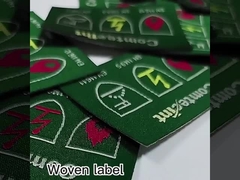 Metal Yarn Gold and Silver Lurex Woven Clothing Brand Label with Middle Folded