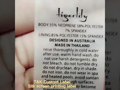 Transparent Soft TPU Clothing Labels CMYK Colors Washable For Swimwear