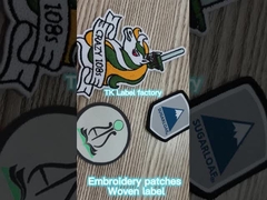 Embroidery Clothes Shark Labels Heat Transfer Patches Washable Customized