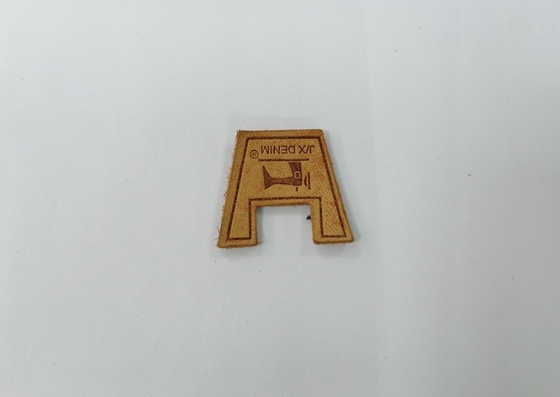 Sew On Clothing Genuine Leather Patches Embossed Logo For Garment