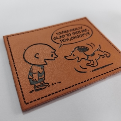 PU Embossed / Metal Leather Patch Label Customized For Clothes Garment