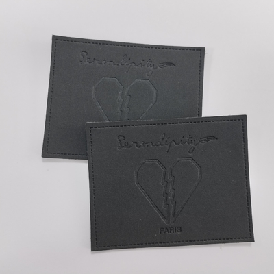 Custom Embossed Leather Patches , PU Leather Labels Fashionable Design