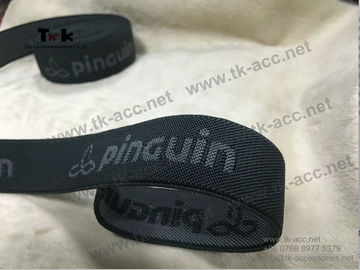 Black Color Knitted Jacquard Elastic Band Silicone Elastic Tape For Clothing
