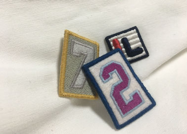 Merrow Border Custom Stitched Patches , Clothing Iron On Embroidered Patches For T Shirts