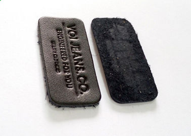 Eco - Friendly Dark Brown Embossed Leather Patches For Clothing