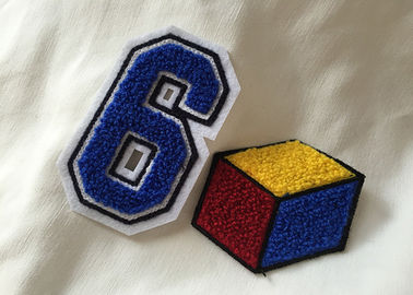 Personalized Embroidered Number Patches , Iron On Embroidered Letter Patches