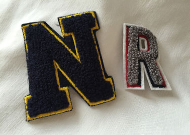 Personalized Embroidered Number Patches , Iron On Embroidered Letter Patches