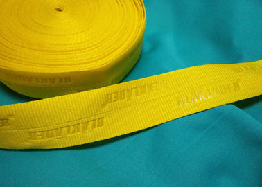 100% Polyester / Nylon Knitted Folded Elastic Ribbon With Logo Embossed