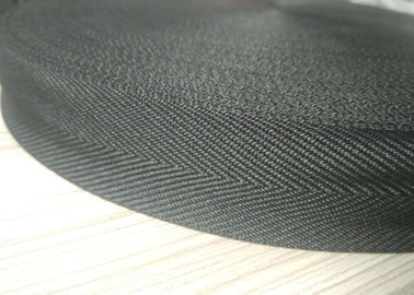 Polyester Matte Effect Coating Woven Tape , Non Elastic Cord Black Color