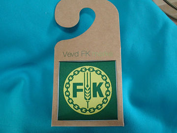 300 x 300mm Custom Clothing Patches Woven Label With Hanger Loop For Outdoor Garment