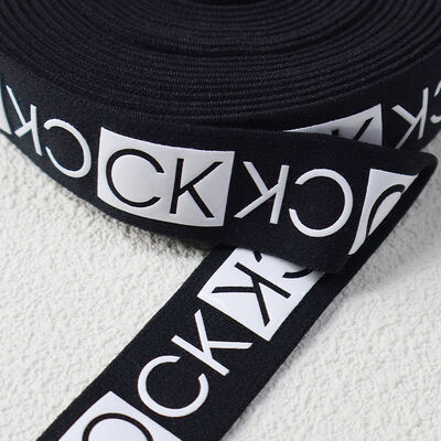 Silicone Printed Elastic Webbing Tape - Custom Logo Branded Elastic Band for Apparel & Bag Accessories