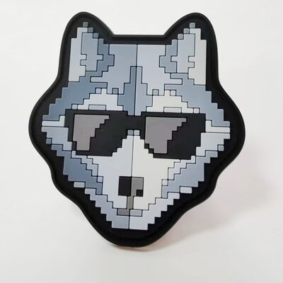 Custom 3D Silicone Emblem - Pixel Art Wolf Shape Silicone Heat Transfer Patch for Clothing