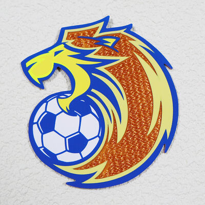 Silicone Printed Tatami Patch – Lion & Soccer Design Thermal Transfer Badge for Sportswear