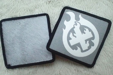 Custom Silver Reflective Screen Printing Label , Soft TPU Patch For Garment