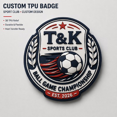 3D TPU Sports Badge Custom Logo Heat Transfer Patch Manufacturer