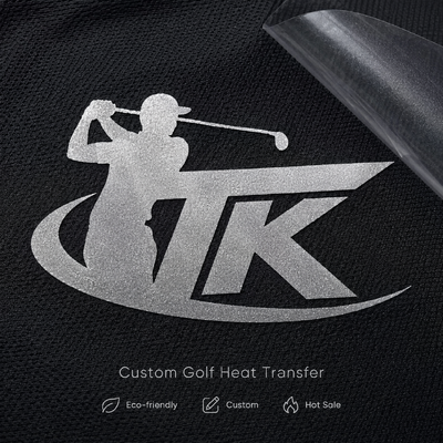 Custom Metallic Heat Transfer Labels Golf Logo Transfer for Sportswear Apparel Streetwear Polo Shirts Jackets OEM ODM Eco Friendly Custom Made
