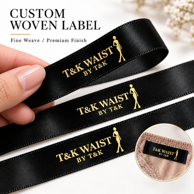 Eco-Friendly Custom Woven Clothing Labels with Customized Designs and Low MOQ 100pcs for Premium Fashion Brands