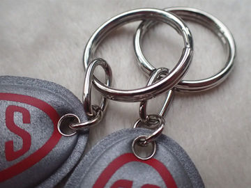 Custom Silver Reflective Screen Printed Keyring Chain For Promotion Gift