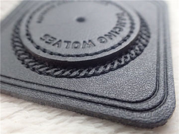 Customized Fashion Embossed Leather Patches For Bags , Garment