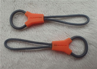 Debossed Logo Irregular Shape Rope Rubber Zipper Puller For Mountain Climbing Bags