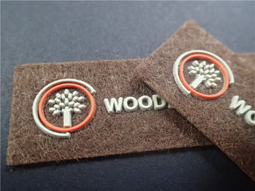 OEKO Custom Clothing Patches Injection Molding Double Color On Non - Woven Fashion 3D Logo
