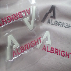 Eye Catching Reflective Embossed Heat Transfer Clothing Labels TPU With Hot Melt Glue