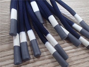 Round Non Elastic Polyester Rope Grey And White Coating For Clothes