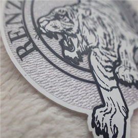 OEKO Custom Clothing Patches Irregular Shape Tiger Logo Silicon Heat Transfer Tatami Flocking