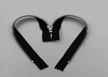 Aluminum Metal Teeth Zipper Round Shape For Handbag And Garmant