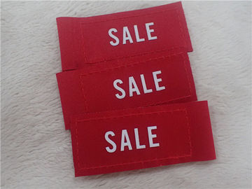 Silk Printing White Logo On Woven Clothing Labels For Jacket Comfortable