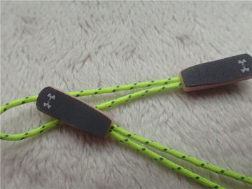 Fluorescent Green Rope Eye Catching Rubber Zipper Puller For Outdoor Sportswear