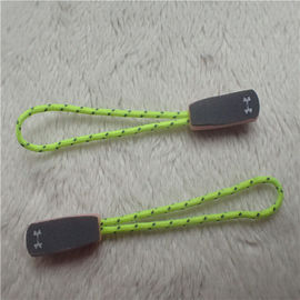 Fluorescent Green Rope Eye Catching Rubber Zipper Puller For Outdoor Sportswear