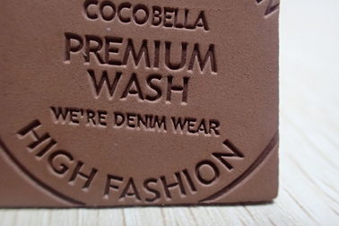 Durable Embossed Leather Patches / Custom Logo Patches For Jeans，Bags，Clothes