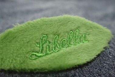 Green Velvet Fabric OEM Iron On Embroidered Patches