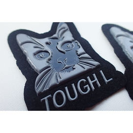 Custom Embossed  3D Awesome Hologram TPU High Frequency Label for garment ,bags,jacket