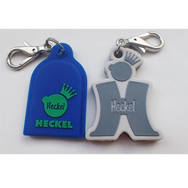 Silicone Dog Tag Keychain Personalized Promotional Gifts Debossed Logo Non - Toxic