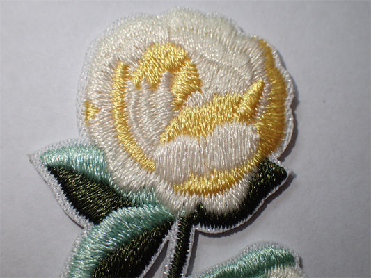Custom Flowers Embroidered Sew or Iron On Patch For Clothing Applique