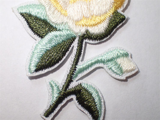 Custom Flowers Embroidered Sew or Iron On Patch For Clothing Applique