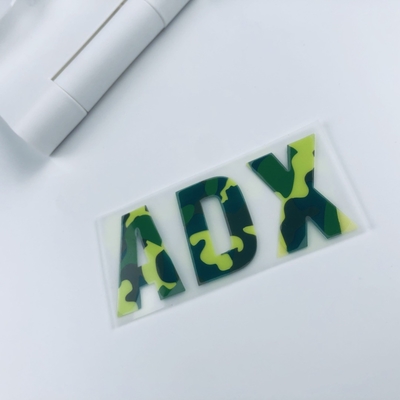 Camouflage 3D Silicone Heat Transfer Labels With Your Own Logo