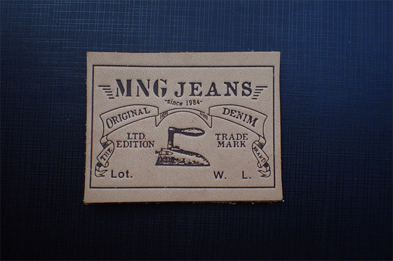 Eco Friendly Jeans Leather Patch Labels Embossed Logo For Uniform