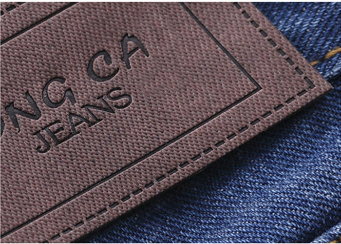 Logo Printable Embossed Leather Patches With  Leather Clothing Labels
