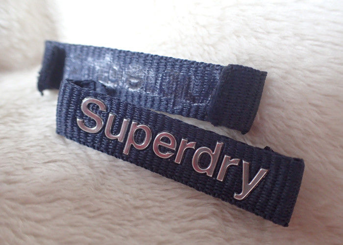 Superdry 3D High Frequency Silver Logo Clothing Neck Label For Jackets