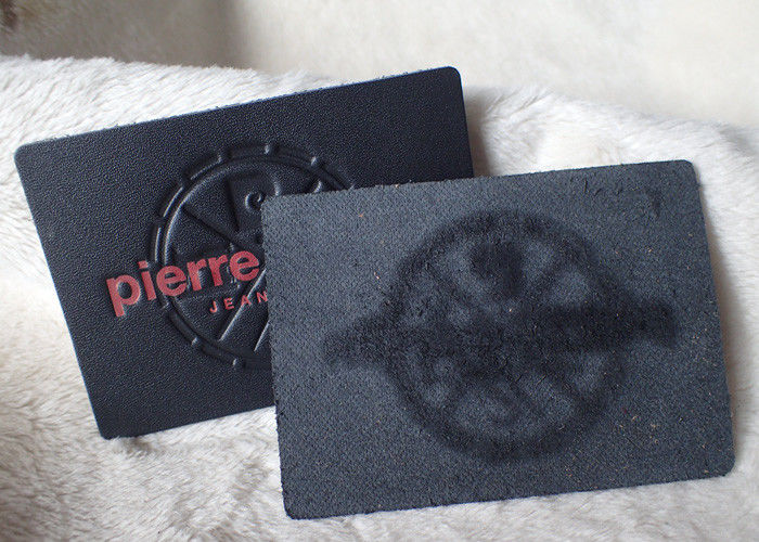 Classic Durable Embossed Leather Patches , Fake / Genuine Leather Label