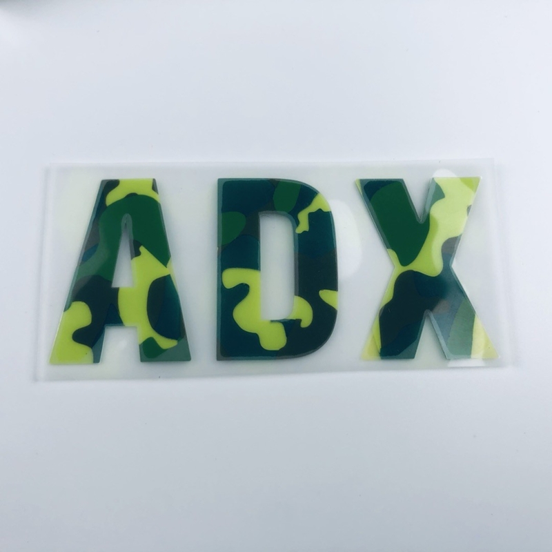 Camouflage 3D Silicone Heat Transfer Labels With Your Own Logo